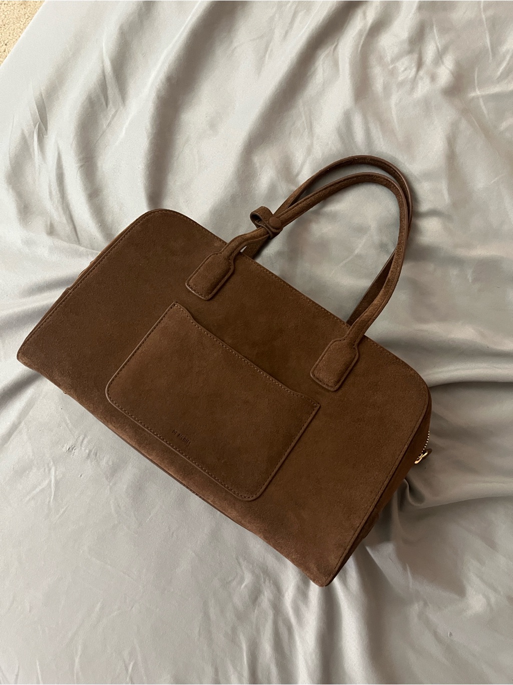 Demeriel Brown Suede Tote Bag